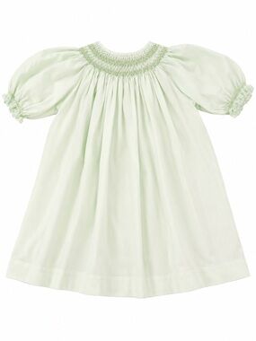 NWOT Smocked Puff Sleeve Baby Dress - Pale Mint